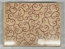 Stampabilities Rubber Stamp Wood Mounted Background Swirls and Curls PR1... - $6.50