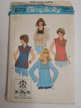 Simplicity Sewing Pattern Boho Shirt Women 16 Long Or Short Sleeve 1976 ... - $9.59