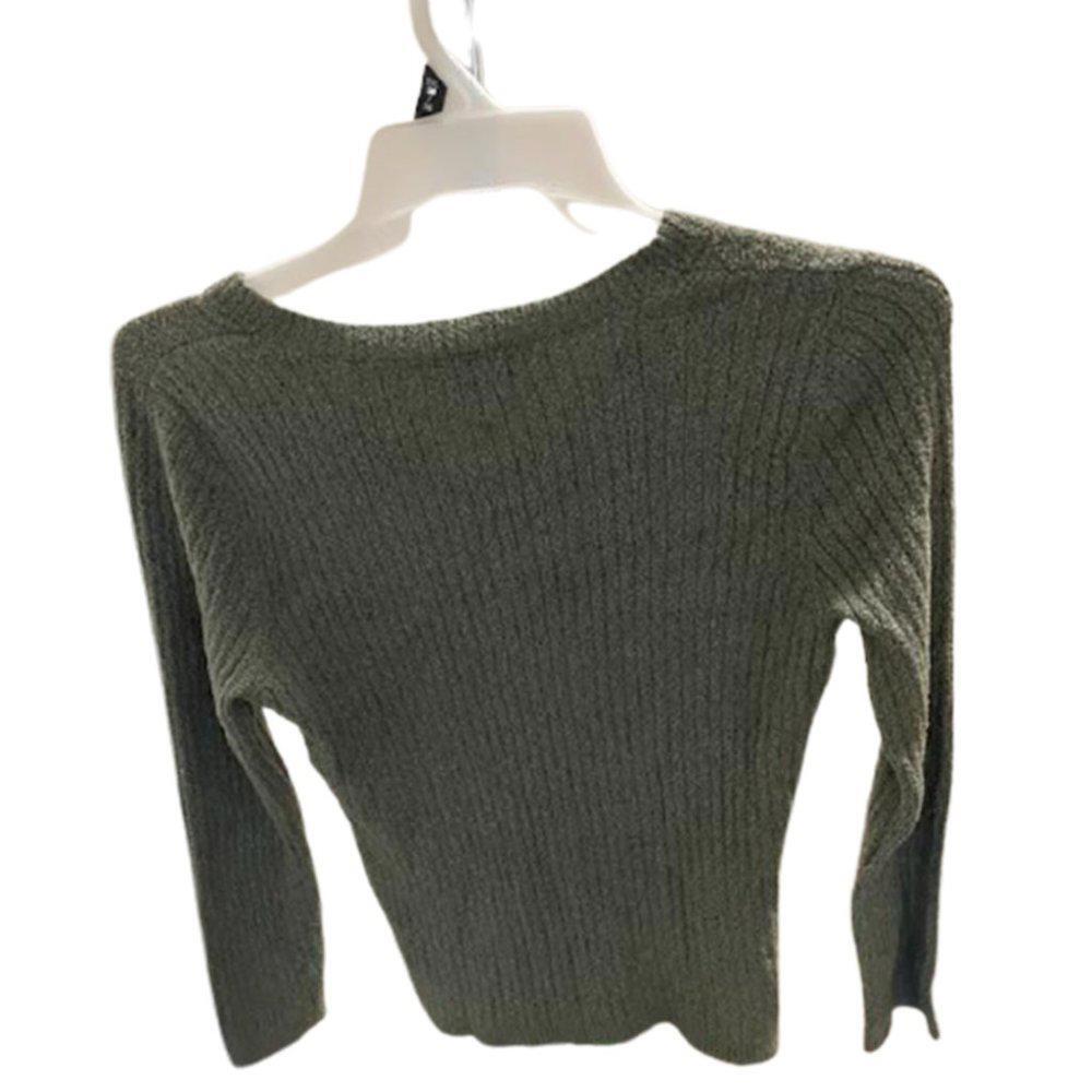 Croft & Barrow Women’s Green Long Sleeve V Neck Knit Sweater Top  Size Medium Item image 5
