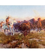Surround Charles Russell Western 1980 Greeting Card Leanin Tree Buffalo E59 - £19.65 GBP