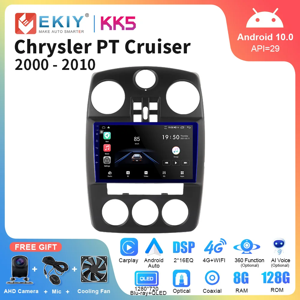 EKIY KK5 Android Auto Radio For Chrysler PT Cruiser 2007-2009 Stereo Navigation - $182.07+