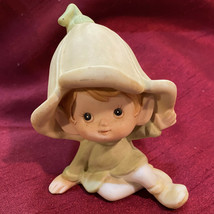 HOMCO Flower Blossom Elf Fairy Pixie Bisque porcelain figurine 3 3/4&quot; 5615  - £11.83 GBP