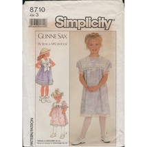Simplicity 8710 Girls Gunne Sax Sailor Collar Easter Party Dress Pattern Uncut - $14.29
