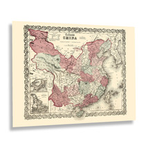 1865 China Map Poster From General Atlas Print Wall Art - $39.99+
