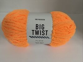 Big Twist Plush Yarn Electric Tangerine Orange 10.5 Oz 153 Yards Super B... - $19.80