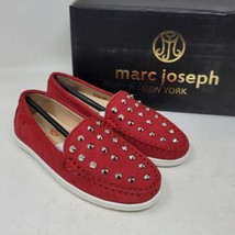 Marc Joseph Louisville Girls Loafers Size 11.5 M Red Slip On Studded - $27.87