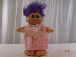 Vintage 1992 Ganz  Rapper Troll Doll Plush 12” Tall  Blue Eyes Purple Hair - £9.49 GBP