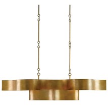 Foundry Oval Chandelier French Modern Deco Oval Hollywood Regency  51&quot; Gold - £2,016.39 GBP