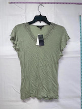 MSRP $90 Ralph Lauren Linen-Blend Jersey Flutter-Sleeve Ranch Sage Green Size XS - $31.68