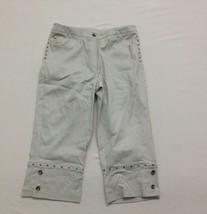 Lanalee (Laura) Women’s Capris Size 14 Off White Stretch High Rise Studd... - $7.92