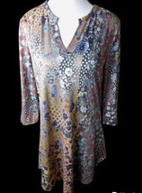 SIMPLY ASTER DRESS SIZE M 3/4 SLEEVE FLORAL V NECK - £13.23 GBP