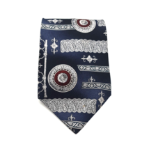 Via Veneto Mens Dress Tie 100% Silk Blue  Business Accessory Collection Gift - $19.87