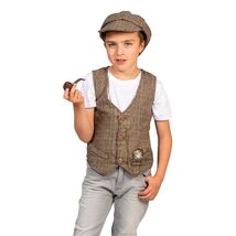 Boys 1920's Peaky Blinders Waistcoat &amp; Cap - $30.01