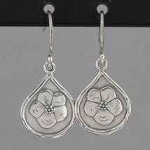 Retired Silpada Sterling Silver Poppy Flower Teardrop Dangle Earrings W2379  - £27.85 GBP