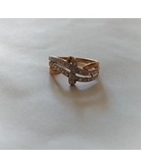 10K Yellow Gold Diamond Round Cross-Over Ring, Size 7, 0.25(TCW), 1.9GR - $299.99