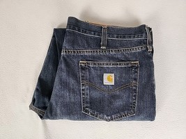 Carhartt Holter Relaxed Fit Straight Leg Denim Jeans 38X30 Men&#39;s Blue Me... - $36.99