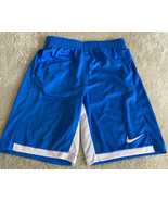 NEW Nike Boys Bright Blue White Basketball Athletic Shorts Dri Fit Large... - £17.33 GBP
