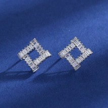 2Ct Baguette Cut VVS1/D CZ Diamond Push Back Stud Earring 14K White Gold Finish - £76.55 GBP