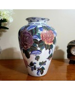 Handmade Gold Rimmed Chinese Floral Hand Painted Enamel Luster Drip Glaz... - £39.56 GBP