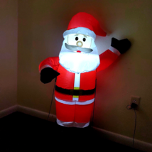 Lighted Inflatable Santa Lawn Ornament Christmas Large 4 Ft Tall Nylon Pump/Fan - £22.53 GBP