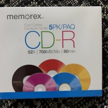 Memorex Cool Colors CD-R 52X 700MB 80 min (5 Pack) New - $14.73