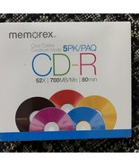 Memorex Cool Colors CD-R 52X 700MB 80 min (5 Pack) New - £11.54 GBP