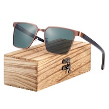 Square Sunglasses Wood Polarized Stainless Steel Frame Wood Sun Glasses ... - £28.26 GBP