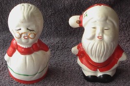 Cute Ceramic Santa and Mrs. Claus Salt and Pepper Shakers - VGC - SUPER ... - $19.79