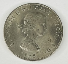 1965 Winston Churchill &amp; Queen Elizabeth II Commemorative Crown Coin - $6.86