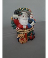 Traditions Porcelain Christmas Santa Toys Hinged Keepsake Box Trinket Fi... - £19.61 GBP