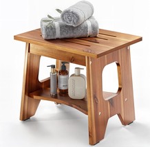 Tinamo 15&quot; Acacia Wood Shower Benches For Inside Shower - Wooden, 18 Inc... - £35.51 GBP