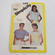 Vintage 1983 Simplicity 6328 Sewing Pattern Miss Two Piece Dress 6 &amp; 8 - $11.30