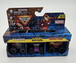 Monster Jam 2024 Marvel Mini Thor Black Panther Iron Man 1:87 Package Da... - $157.51 MXN