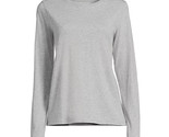 Time And Tru Women&#39;s Crewneck Tee with Long Sleeves, Gray Size S(4-6) - $13.85