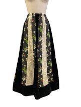 VTG 1970s Chessa Davis Maxi Skirt Quilted Strawberry Lace Velvet Boho Br... - $1,995.04 MXN