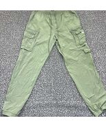 Standard Cloth Jogger Pants Men Extra Large Green Cargo Drawstring 34x31 - $40.31 CAD