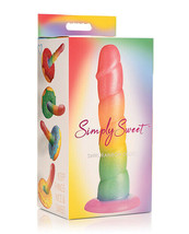 Curve Toys Simply Sweet 6.5&quot; Swirl Rainbow Dildo - $26.28