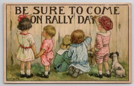 Rally Day Children Painting Fence With Puppy Artist CM. Burd 1917 Postcard G26 - $7.95