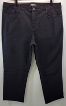 L) Nine West Jeans Woman Velour Capri Black 16 - $11.87