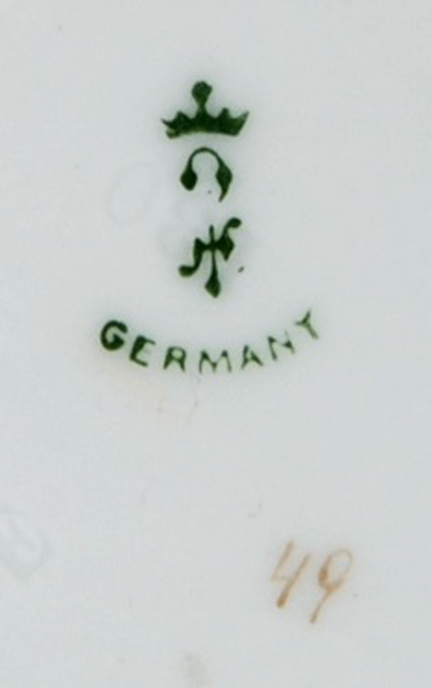 Hermann Ohme Germany 3" Chocolate Cup & Saucer Embossed Blue Scrolling Floral Item image 5