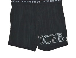 Iceberg  Black White  Logo  Men&#39;s Swim Shorts Beach Athletic Size 2XL Sl... - £71.51 GBP