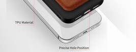 For iPhone 14 13 12 11 XS Pro Max Plus Genuine Leather back Silicon Case - $66.59