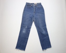 Vintage 80s Calvin Klein Womens 11 Distressed Straight Leg Denim Jeans Blue USA - £35.57 GBP