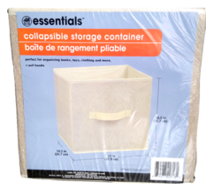 3 Storage Bins New Tan Collapsible Storage Bin Container with Handle - £11.76 GBP