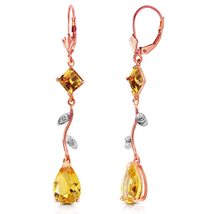 Galaxy Gold GG 14K Rose Gold Chandelier Earrings with Diamonds and Citrines - £597.91 GBP