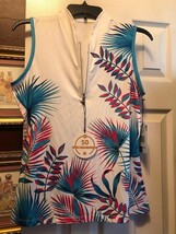 NWT TAIL Harmony Palm Bali Blue Turquoise Sleeveless Mock Golf Shirt S M L & XL image 3