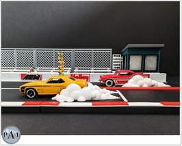 Drag Racing Strip smoke effect Diorama Compatible with Hotwheels Diecast cars - £55.07 GBP