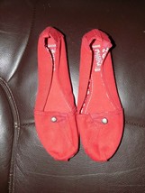 Mad Paul Solid Red Flat Canvas Shoes Size 9 Women&#39;s NWOT HTF - £23.34 GBP
