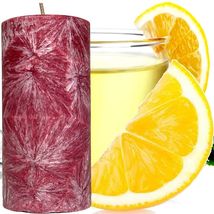 White Tea &amp; Lemon Scented Palm Wax Pillar Candle Hand Poured - £12.58 GBP+