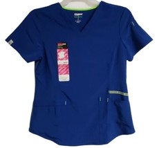 Scrubstar Women&#39;s Seasonal Solid Contrast V-Neck Scrub Top Royal Sapphir... - $14.84